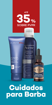 Produtos de Barba com destaque promocional de at&eacute; 35% sobre pre&ccedil;o de Venda ao P&uacute;blico Recomendado